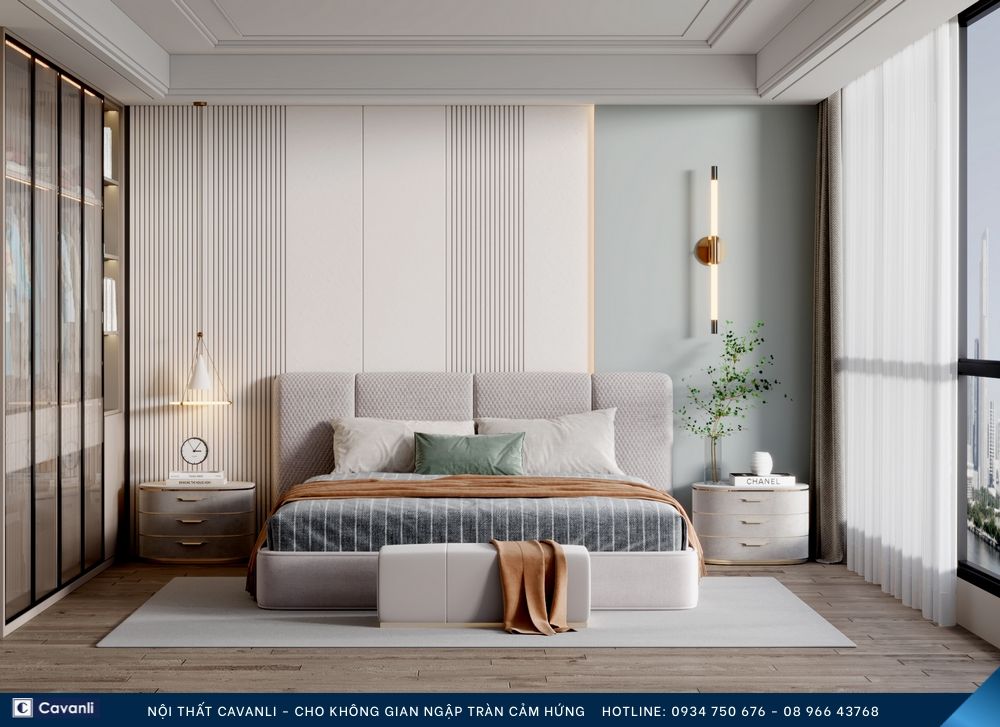 Thiết kế thi công nội thất phòng ngủ đẹp, liên hệ nội thất Cavanli
