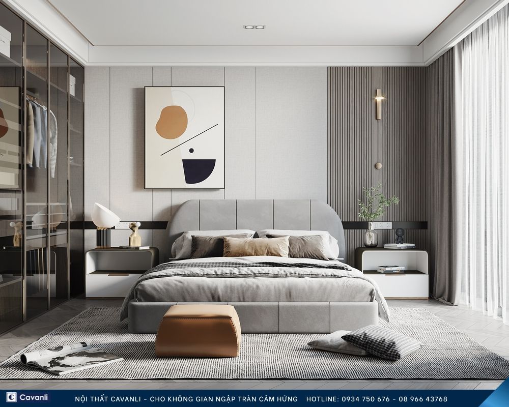 Thiết kế thi công nội thất phòng ngủ đẹp, liên hệ nội thất Cavanli