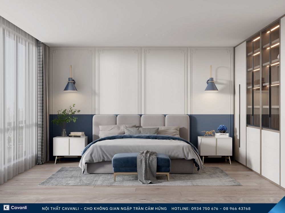 Thiết kế thi công nội thất phòng ngủ đẹp, liên hệ nội thất Cavanli