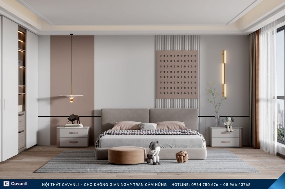 Thiết kế thi công nội thất phòng ngủ đẹp, liên hệ nội thất Cavanli