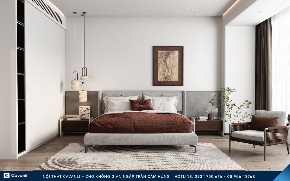 Thiết kế thi công nội thất phòng ngủ đẹp, liên hệ nội thất Cavanli