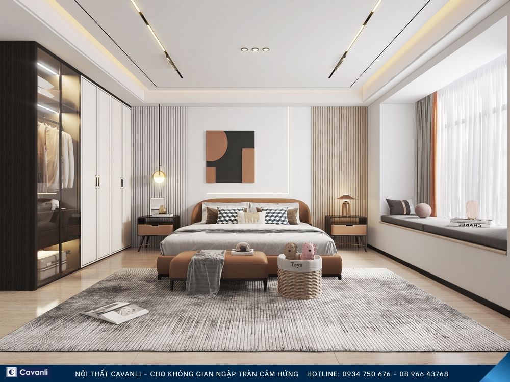 Thiết kế thi công nội thất phòng ngủ đẹp, liên hệ nội thất Cavanli