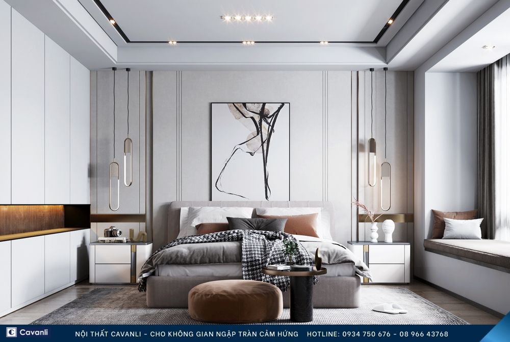 Thiết kế thi công nội thất phòng ngủ đẹp, liên hệ nội thất Cavanli