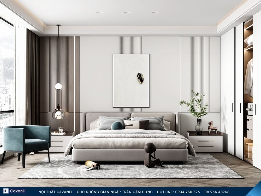 Thiết kế thi công nội thất phòng ngủ đẹp, liên hệ nội thất Cavanli