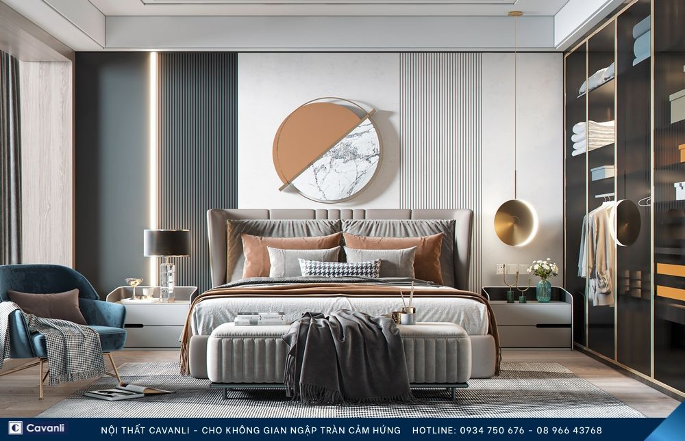 Thiết kế thi công nội thất phòng ngủ đẹp, liên hệ nội thất Cavanli