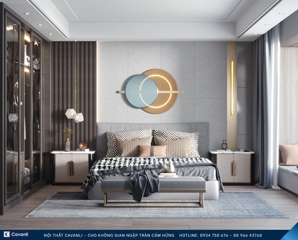 Thiết kế thi công nội thất phòng ngủ đẹp, liên hệ nội thất Cavanli