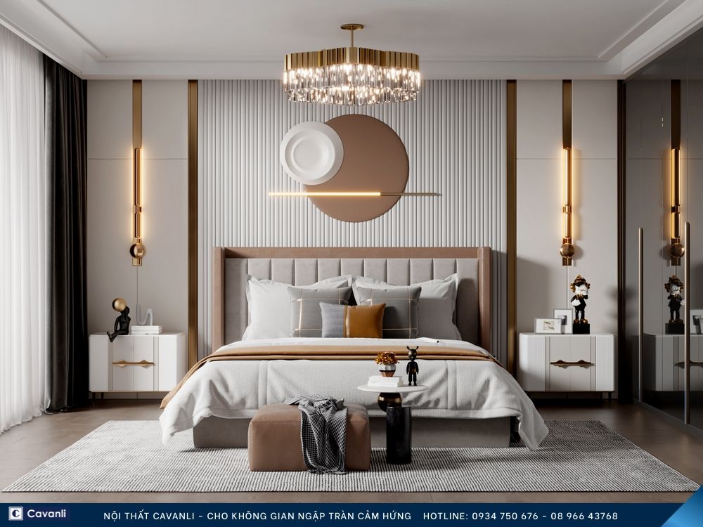 Thiết kế thi công nội thất phòng ngủ đẹp, liên hệ nội thất Cavanli