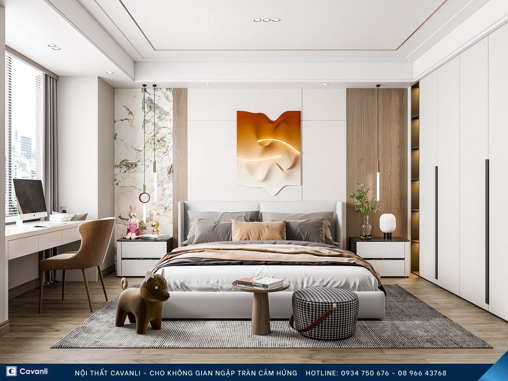 Thiết kế thi công nội thất phòng ngủ đẹp, liên hệ nội thất Cavanli