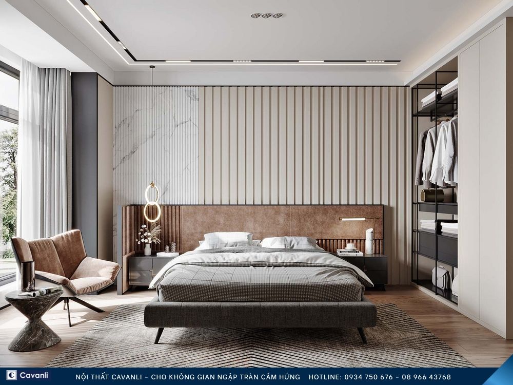Thiết kế thi công nội thất phòng ngủ đẹp, liên hệ nội thất Cavanli