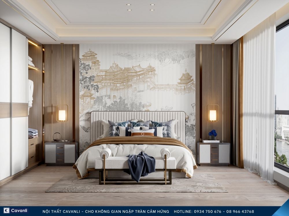 Thiết kế thi công nội thất phòng ngủ đẹp, liên hệ nội thất Cavanli