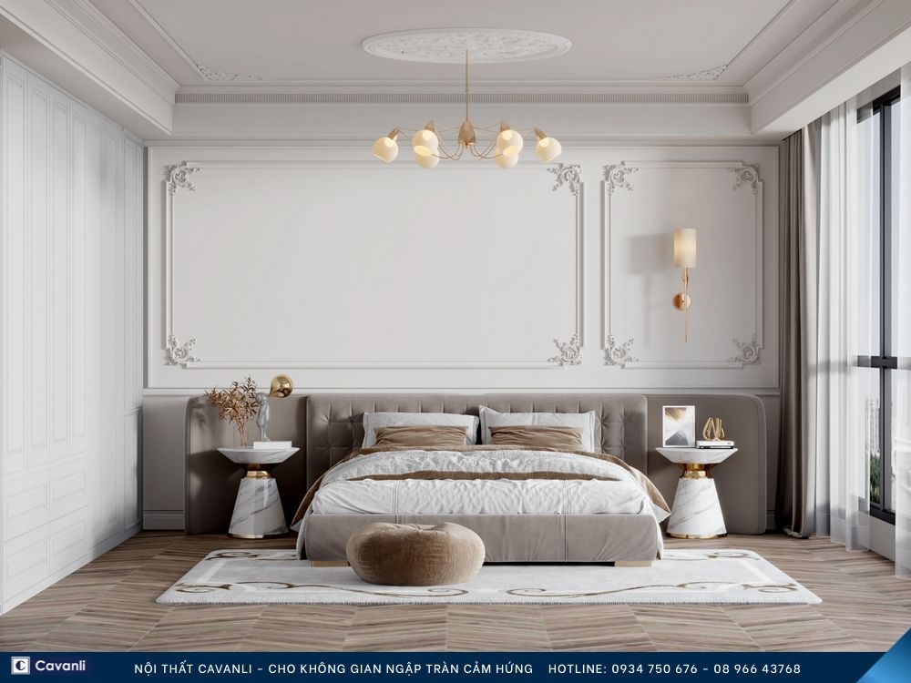 Thiết kế thi công nội thất phòng ngủ đẹp, liên hệ nội thất Cavanli