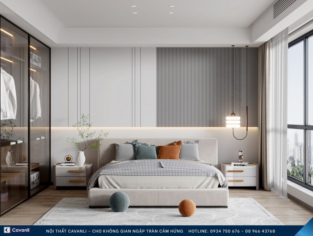 Thiết kế thi công nội thất phòng ngủ đẹp, liên hệ nội thất Cavanli