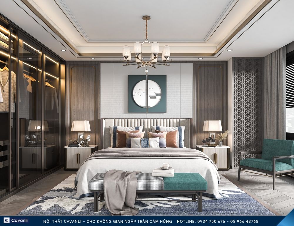 Thiết kế thi công nội thất phòng ngủ đẹp, liên hệ nội thất Cavanli