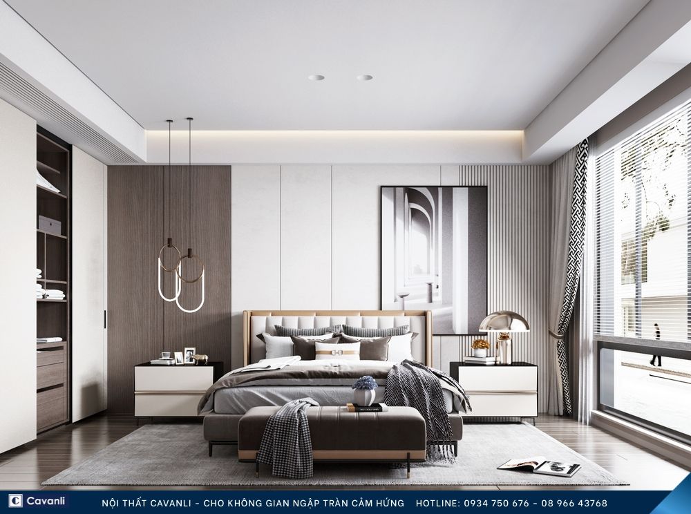 Thiết kế thi công nội thất phòng ngủ đẹp, liên hệ nội thất Cavanli