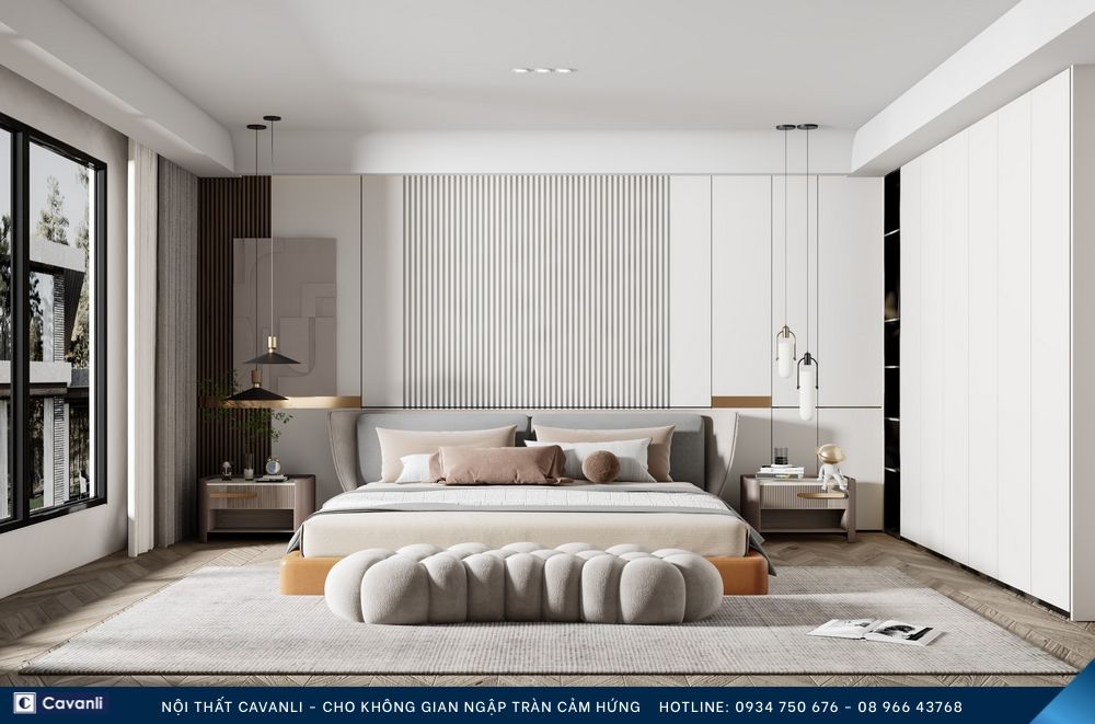 Thiết kế thi công nội thất phòng ngủ đẹp, liên hệ nội thất Cavanli