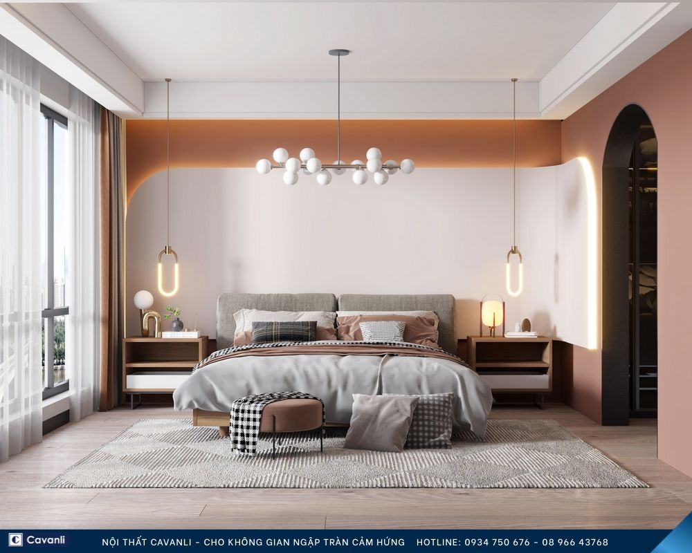 Thiết kế thi công nội thất phòng ngủ đẹp, liên hệ nội thất Cavanli