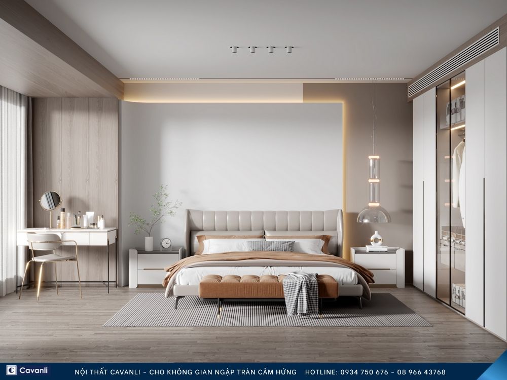 Thiết kế thi công nội thất phòng ngủ đẹp, liên hệ nội thất Cavanli