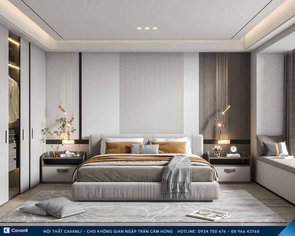 Thiết kế thi công nội thất phòng ngủ đẹp, liên hệ nội thất Cavanli