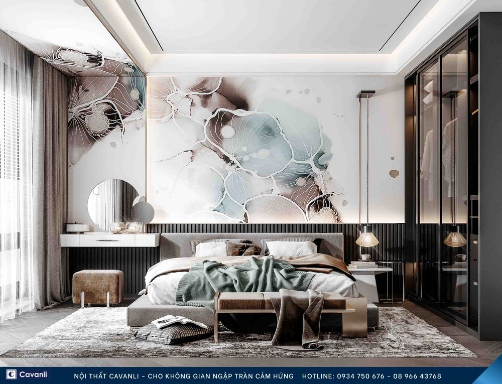 Thiết kế thi công nội thất phòng ngủ đẹp, liên hệ nội thất Cavanli