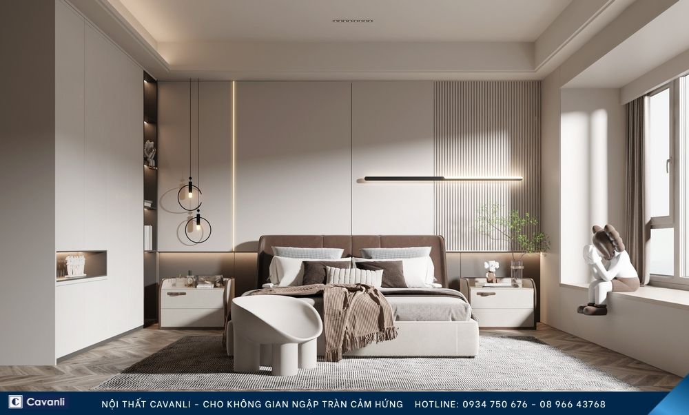 Thiết kế thi công nội thất phòng ngủ đẹp, liên hệ nội thất Cavanli