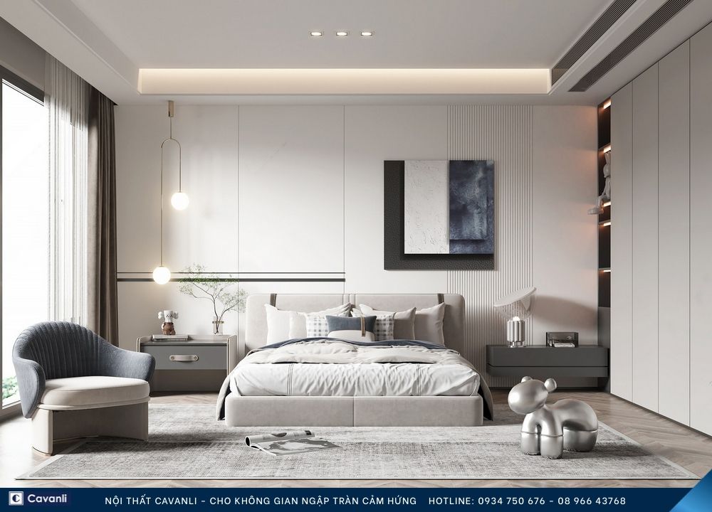Thiết kế thi công nội thất phòng ngủ đẹp, liên hệ nội thất Cavanli