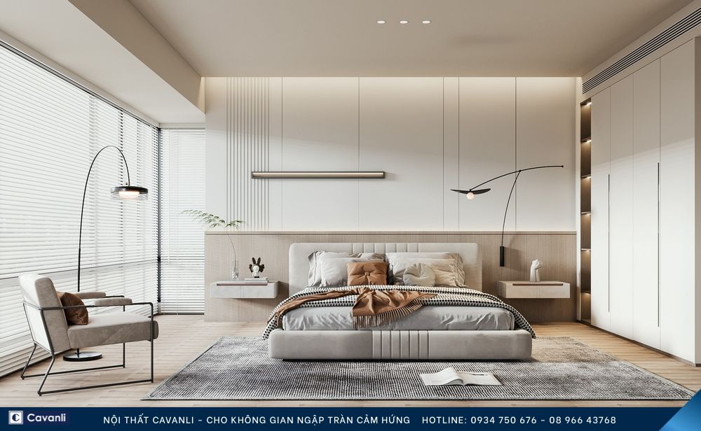 Thiết kế thi công nội thất phòng ngủ đẹp, liên hệ nội thất Cavanli