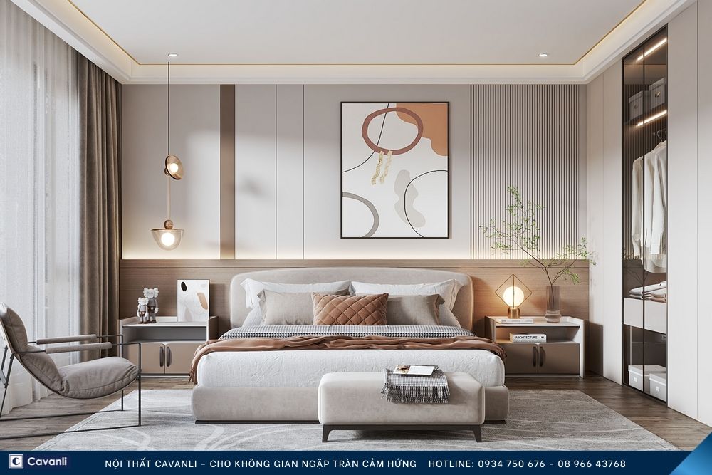 Thiết kế thi công nội thất phòng ngủ đẹp, liên hệ nội thất Cavanli