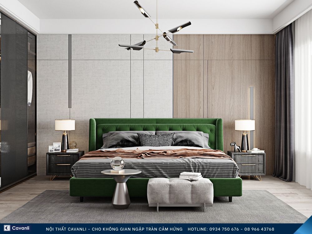Thiết kế thi công nội thất phòng ngủ đẹp, liên hệ nội thất Cavanli