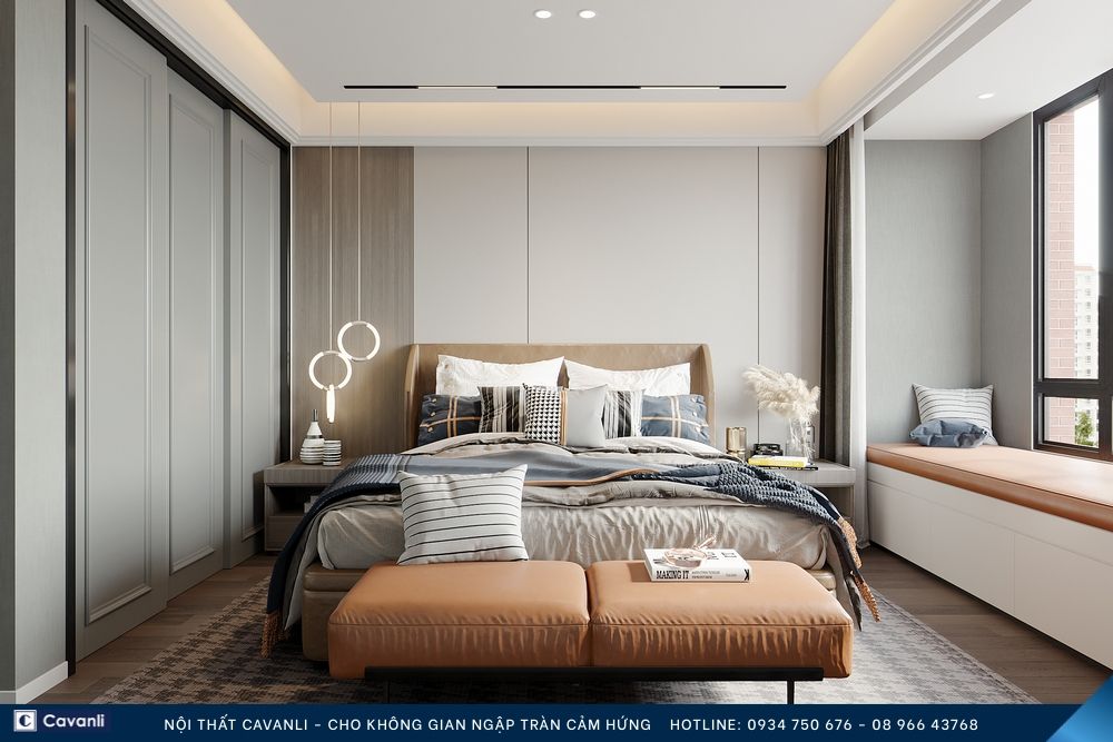 Thiết kế thi công nội thất phòng ngủ đẹp, liên hệ nội thất Cavanli