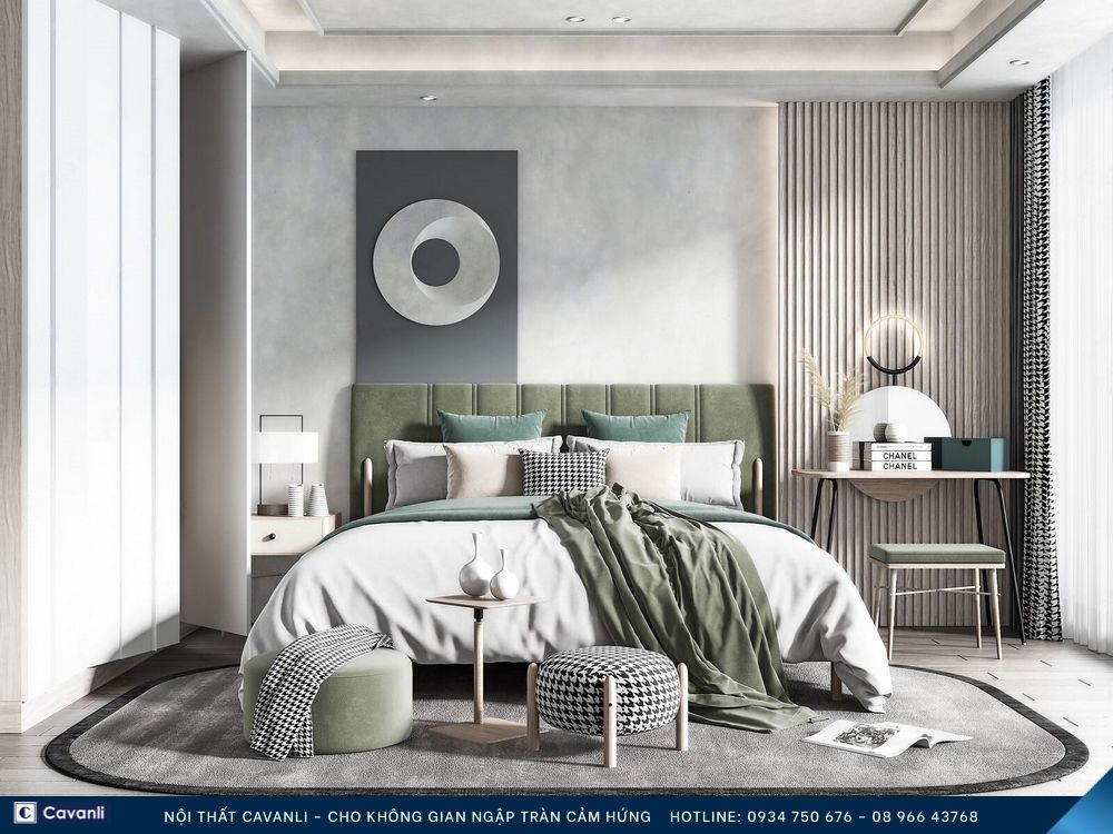 Thiết kế thi công nội thất phòng ngủ đẹp, liên hệ nội thất Cavanli