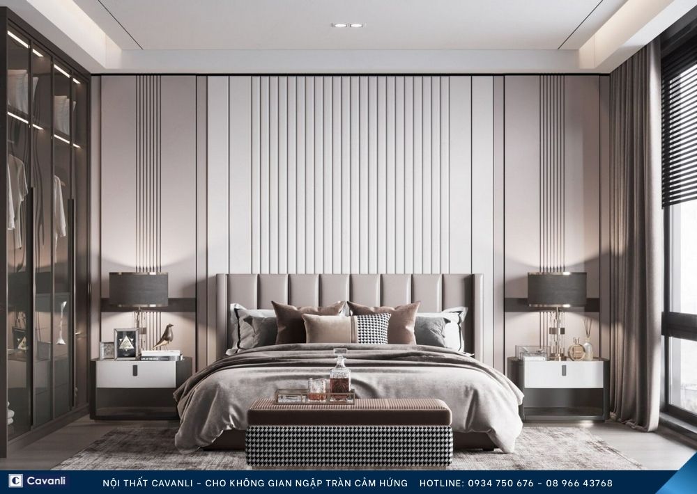 Thiết kế thi công nội thất phòng ngủ đẹp, liên hệ nội thất Cavanli