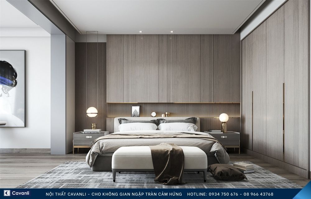 Thiết kế thi công nội thất phòng ngủ đẹp, liên hệ nội thất Cavanli