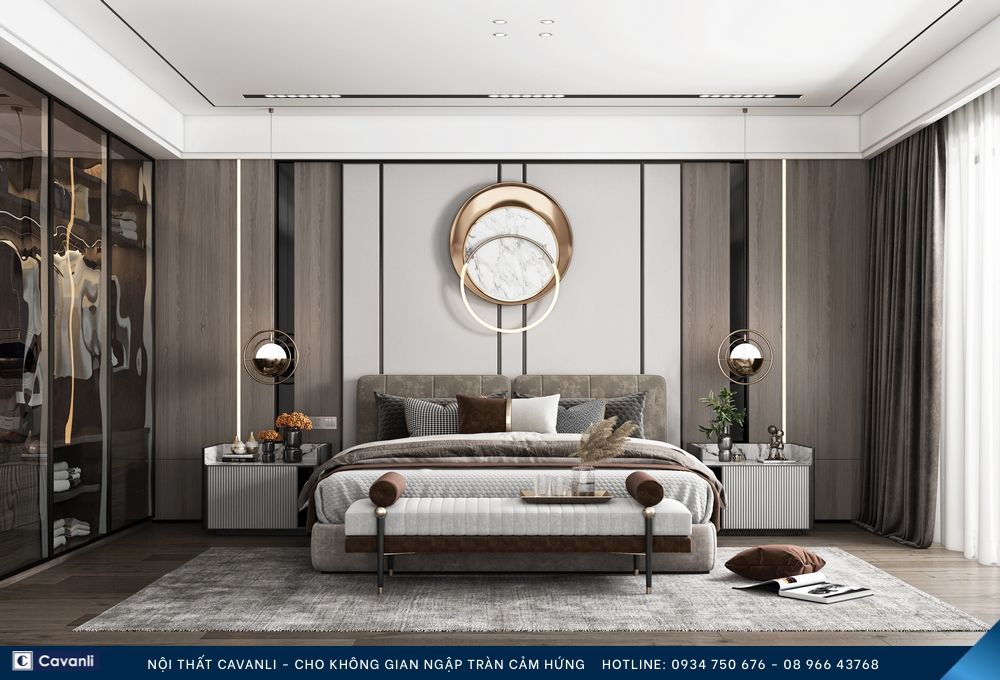 Thiết kế thi công nội thất phòng ngủ đẹp, liên hệ nội thất Cavanli