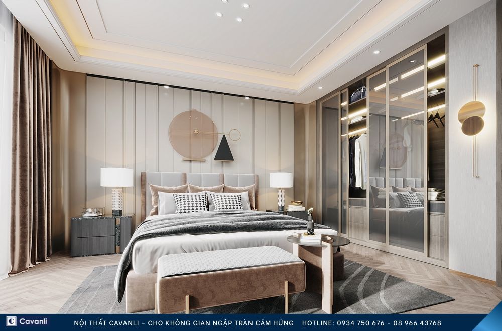 Thiết kế thi công nội thất phòng ngủ đẹp, liên hệ nội thất Cavanli