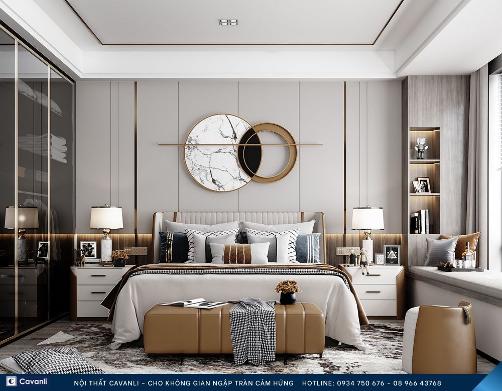 Thiết kế thi công nội thất phòng ngủ đẹp, liên hệ nội thất Cavanli