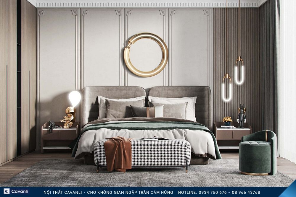 Thiết kế thi công nội thất phòng ngủ đẹp, liên hệ nội thất Cavanli