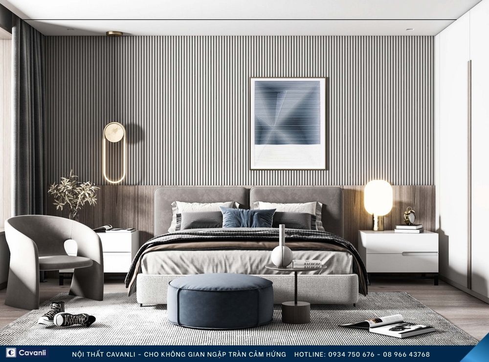 Thiết kế thi công nội thất phòng ngủ đẹp, liên hệ nội thất Cavanli