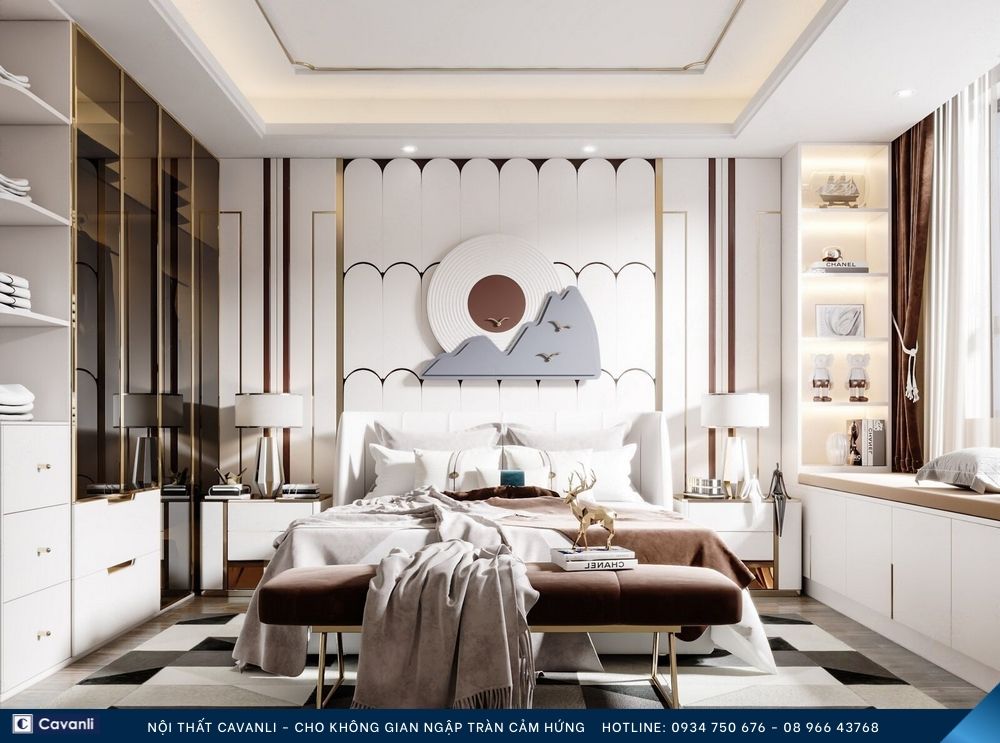 Thiết kế thi công nội thất phòng ngủ đẹp, liên hệ nội thất Cavanli