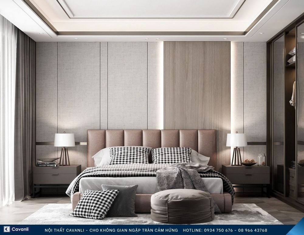 Thiết kế thi công nội thất phòng ngủ đẹp, liên hệ nội thất Cavanli
