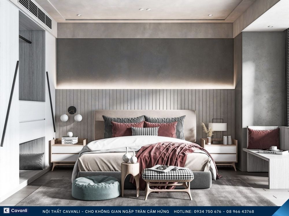 Thiết kế thi công nội thất phòng ngủ đẹp, liên hệ nội thất Cavanli