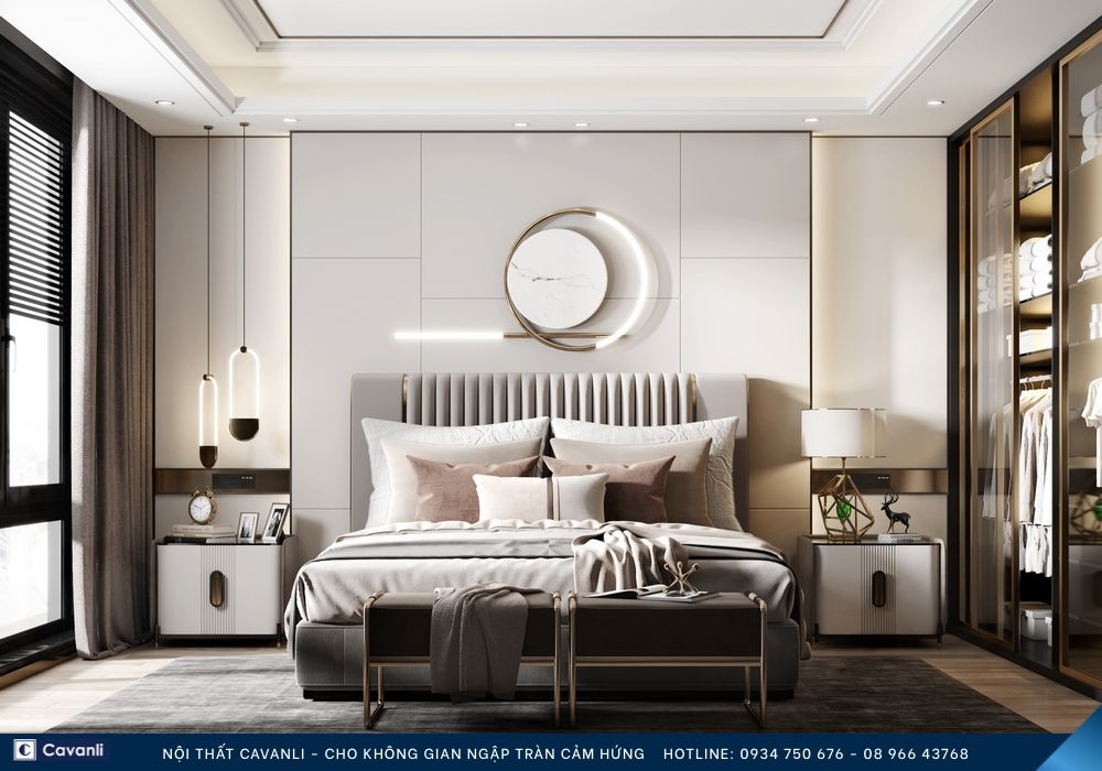 Thiết kế thi công nội thất phòng ngủ đẹp, liên hệ nội thất Cavanli