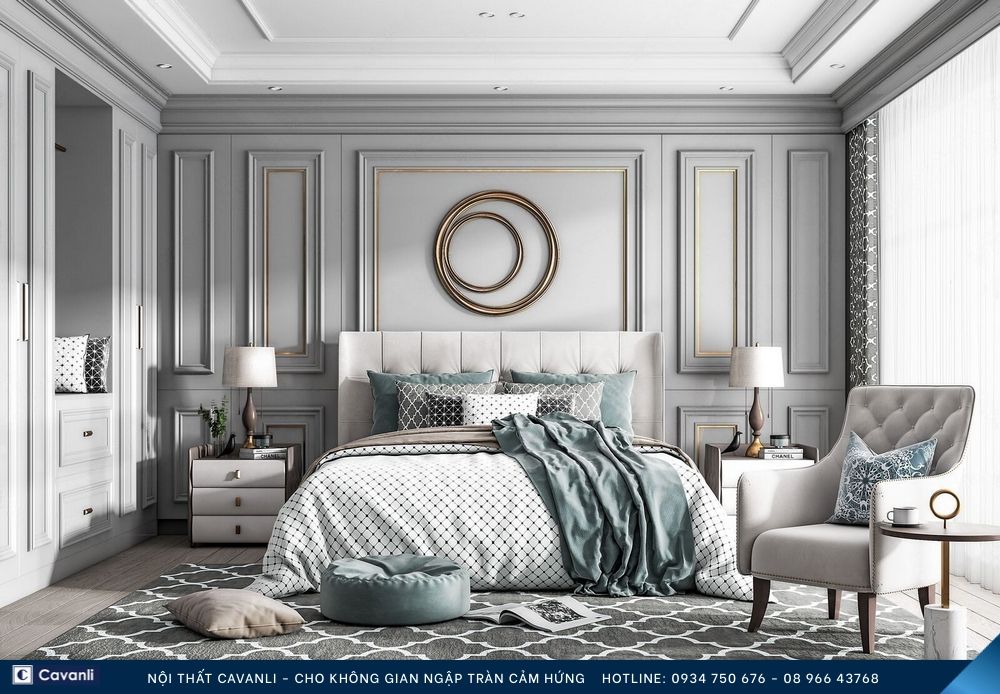 Thiết kế thi công nội thất phòng ngủ đẹp, liên hệ nội thất Cavanli