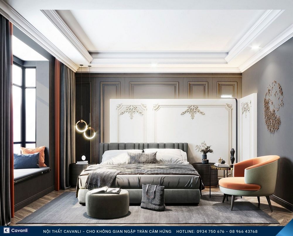 Thiết kế thi công nội thất phòng ngủ đẹp, liên hệ nội thất Cavanli