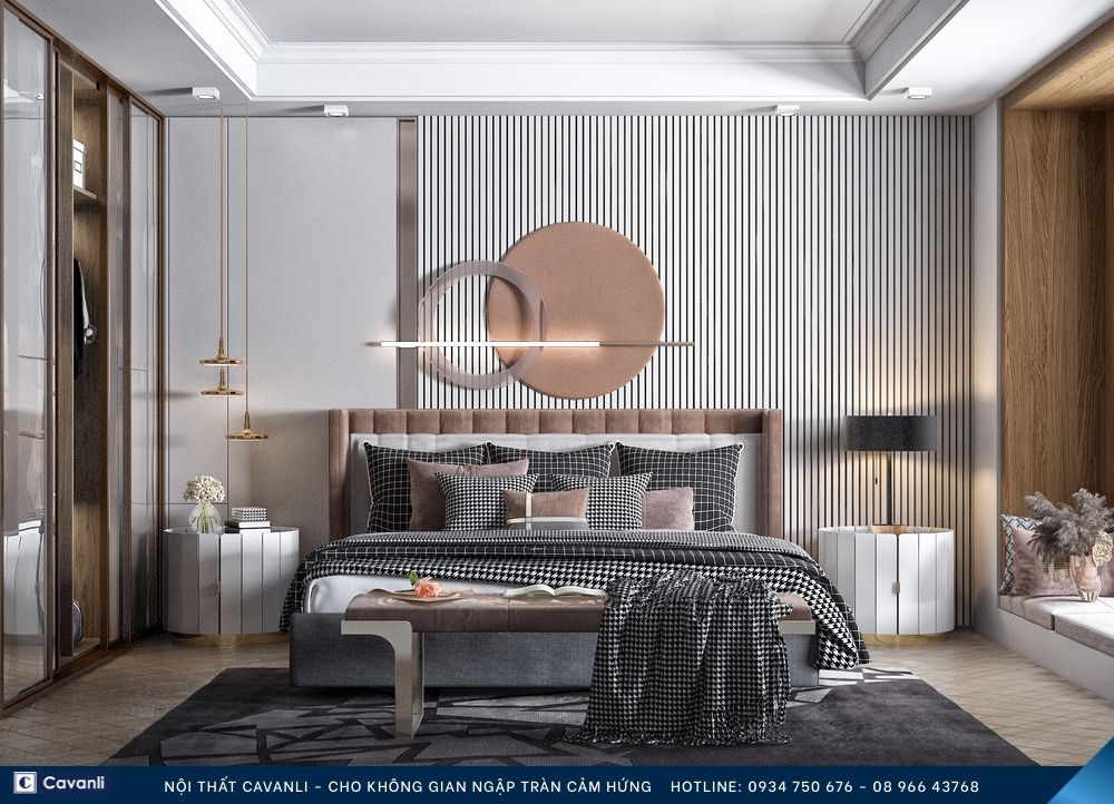 Thiết kế thi công nội thất phòng ngủ đẹp, liên hệ nội thất Cavanli