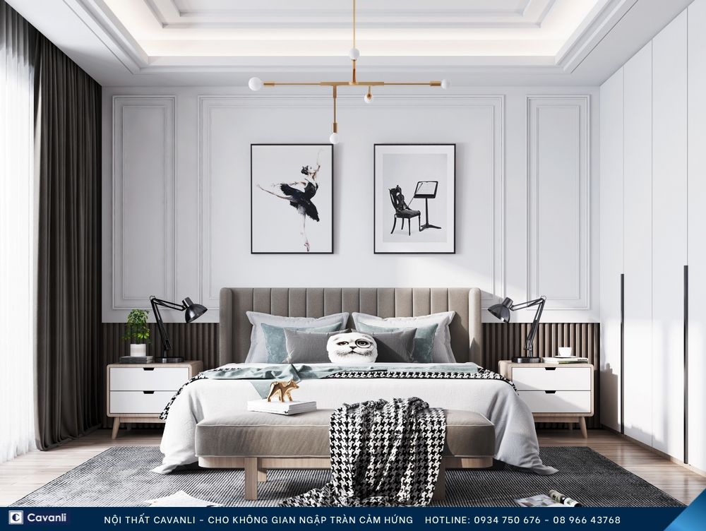 Thiết kế thi công nội thất phòng ngủ đẹp, liên hệ nội thất Cavanli