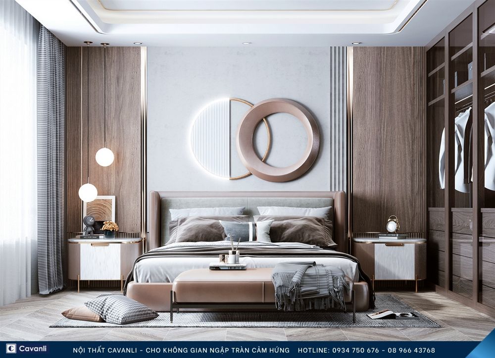 Thiết kế thi công nội thất phòng ngủ đẹp, liên hệ nội thất Cavanli