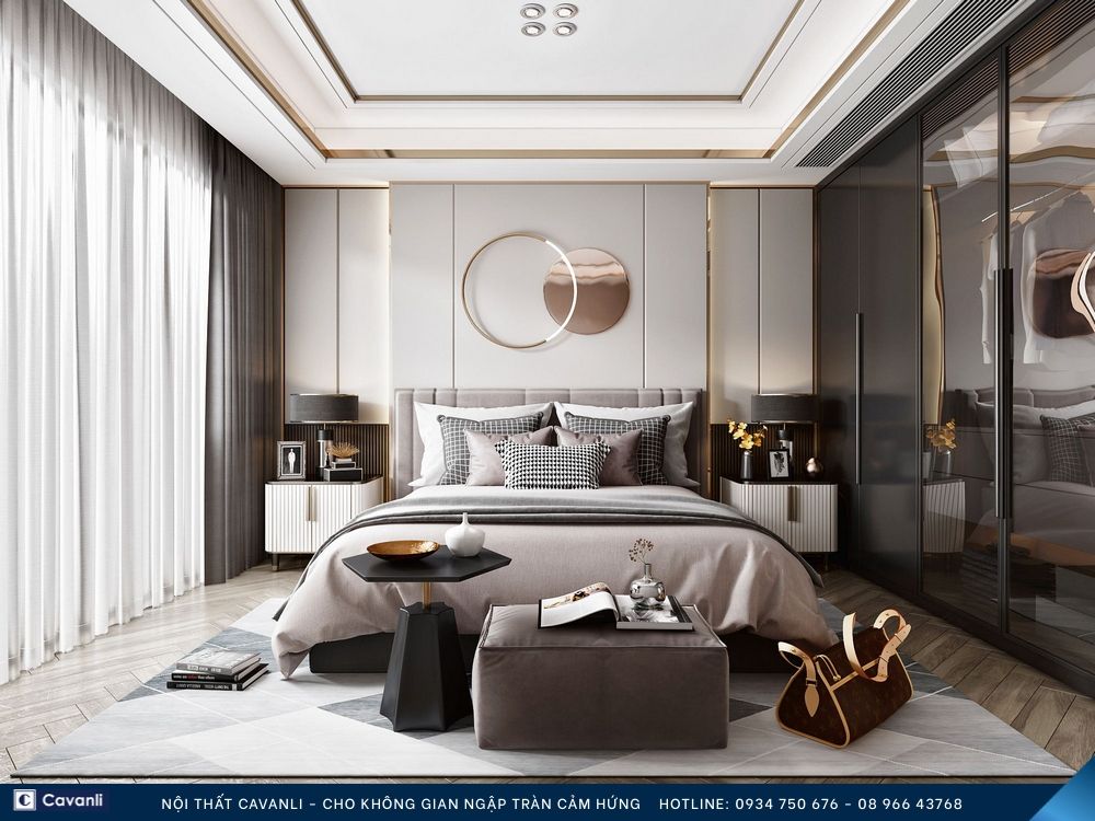 Thiết kế thi công nội thất phòng ngủ đẹp, liên hệ nội thất Cavanli