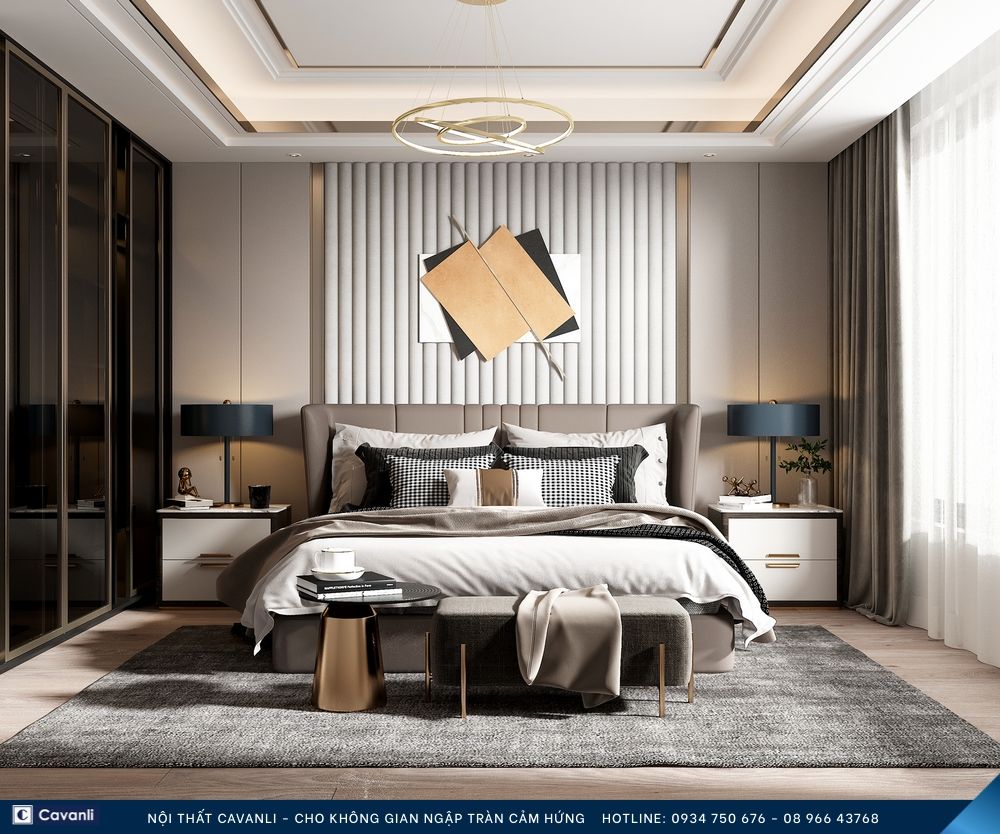 Thiết kế thi công nội thất phòng ngủ đẹp, liên hệ nội thất Cavanli
