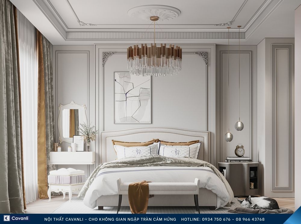 Thiết kế thi công nội thất phòng ngủ đẹp, liên hệ nội thất Cavanli