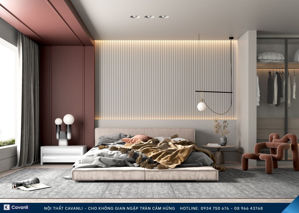 Thiết kế thi công nội thất phòng ngủ đẹp, liên hệ nội thất Cavanli
